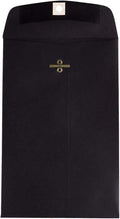 6 x 9 Open End Catalog Envelopes with Clasp Closure - Black - 10/Pack