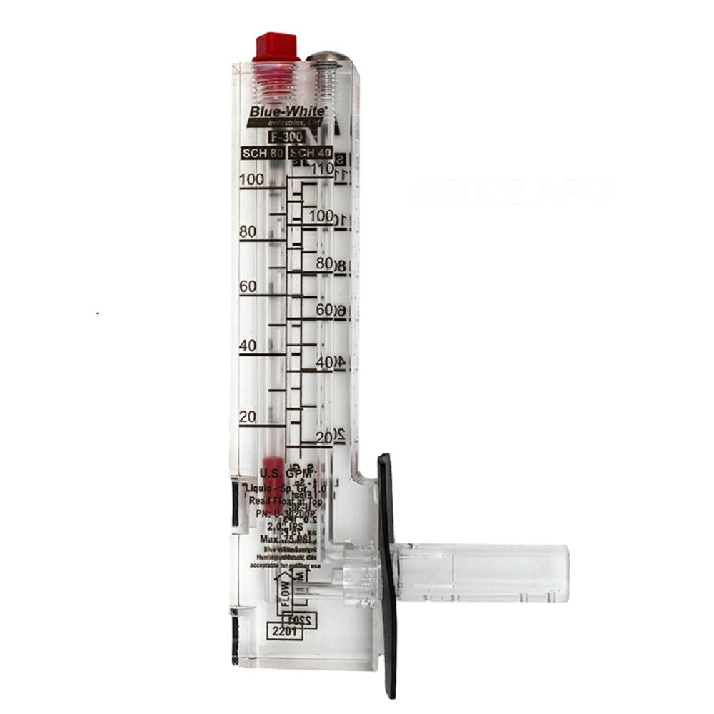 Blue-White Industries U-30200P 2" PVC Vertical Standard Flowmeter 40-110 GPM