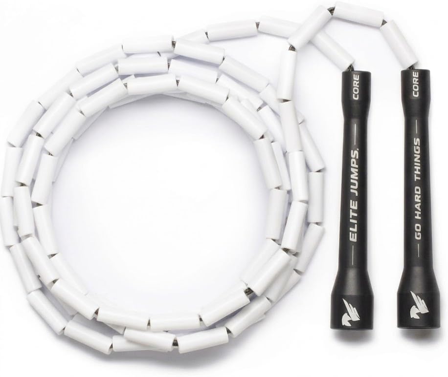 Elite Jumps 1-inch Beaded Jump Rope, Adjustable Shatterproof | Durable adjustable beaded rope. Improves rhythm, speed