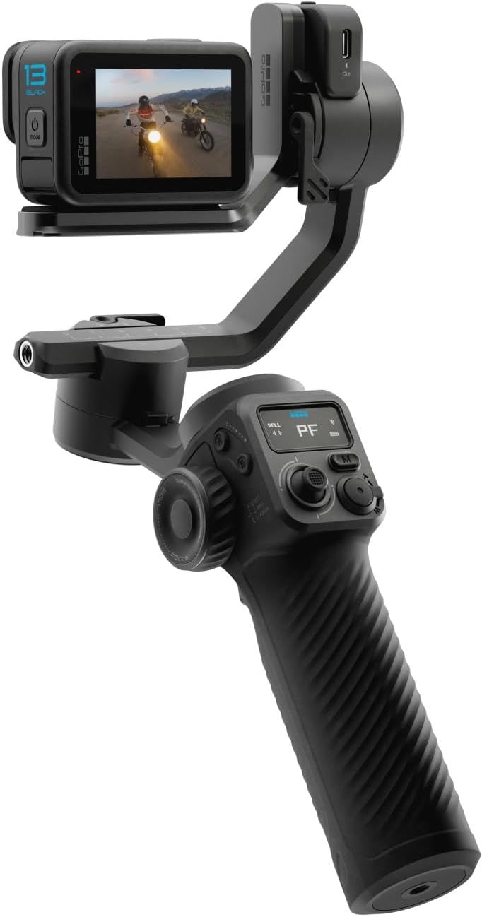 Fluid Pro AI 3-Axis Gimbal Stabilizer for GoPro Cameras and Smartphones, Subject Tracking, Lighting, Wireless Camera