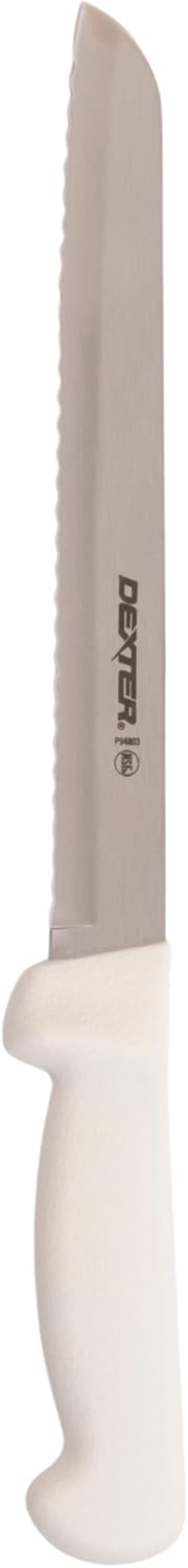 8" Scalloped Bread Knife | 31603 | High-Carbon Stainless Steel Blade with White Polypropylene Handle | NSF Certified