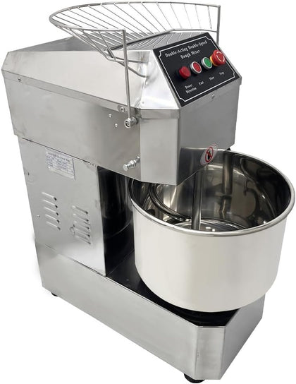 Commercial Dough Mixer 20QT, 1100W 110V Dual Speed Dual Action, Stainless Steel Spiral Stand Mixer for Pizza Dough