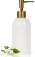 14OZ Ceramic Soap Dispenser Bathroom/Kitchen Can Fill Liquid-White | Ceramic Soap Pump Dispenser Bottle for