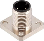 M12 Sensor Connector Solder Socket Panel Mount Waterproof 2 3 4 5 6 8 12 17pin M12 Square Socket Connector(Panel Mount_Male_100PCS+Above_4P-D Code)