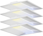 2x2 LED Troffer Light, 5 Wattages, 5CCT, 0-10V Dimmable, 4 Pack