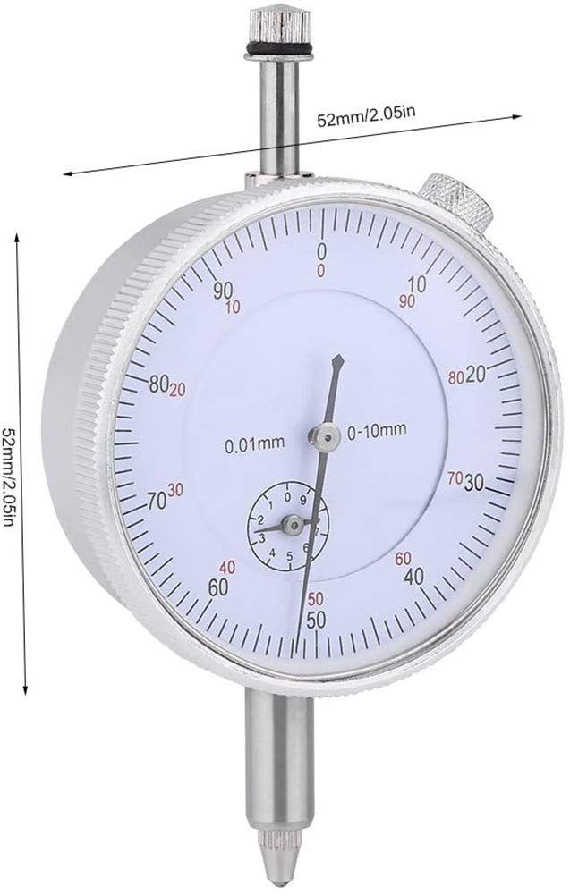 Metric Dial Indicator, 0-10mm x 0.01mm Precision Test Gauge Dial Test Measuring Instrument