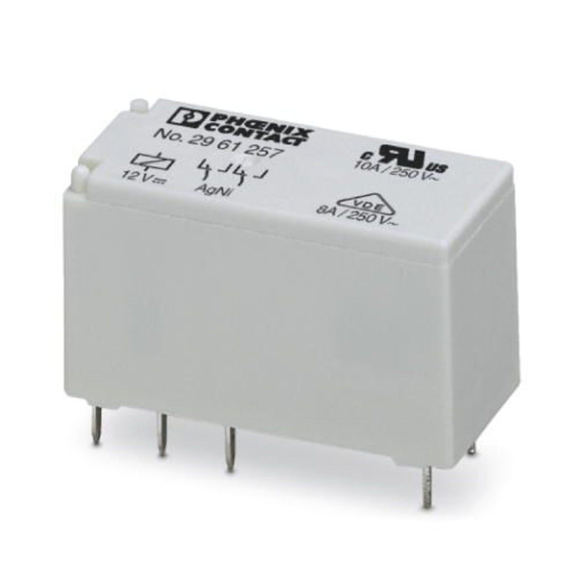 2961257, Power Relay, DPDT, 8 A, 12 VDC Coil, PCB Mount, 8 Pin, REL-MR- 12DC/21-21