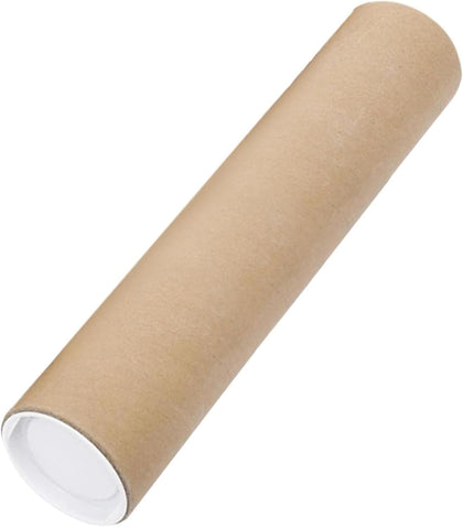 1PC Mailing Tubes with Plastic End Caps, 2x20 Inch Shipping Tubes, Sturdy & Protective Poster Tubes, Kraft Paper