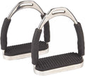 Flex Stainless English Saddle Stirrups Iron Pads Knee Ankle Stress Pain Relief