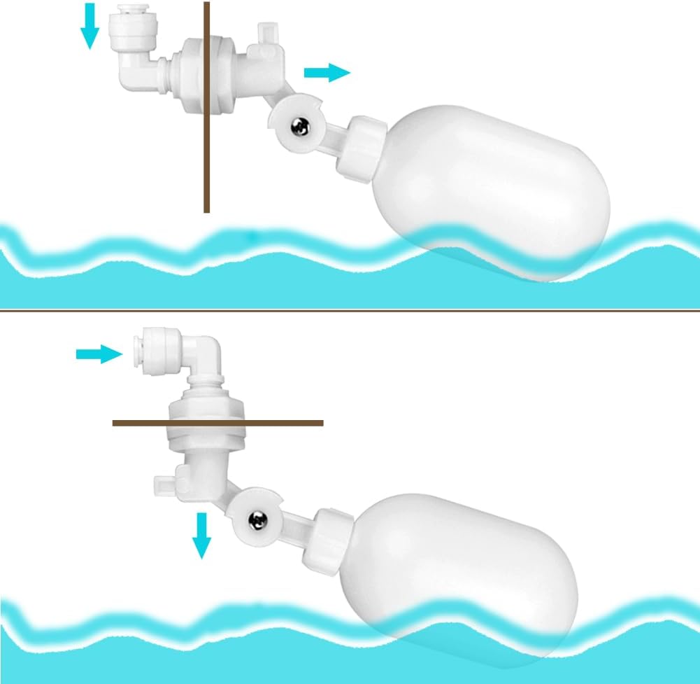 3Pcs Float Ball Valve 1/4" Quick Connect Plastic Tank Control Valve