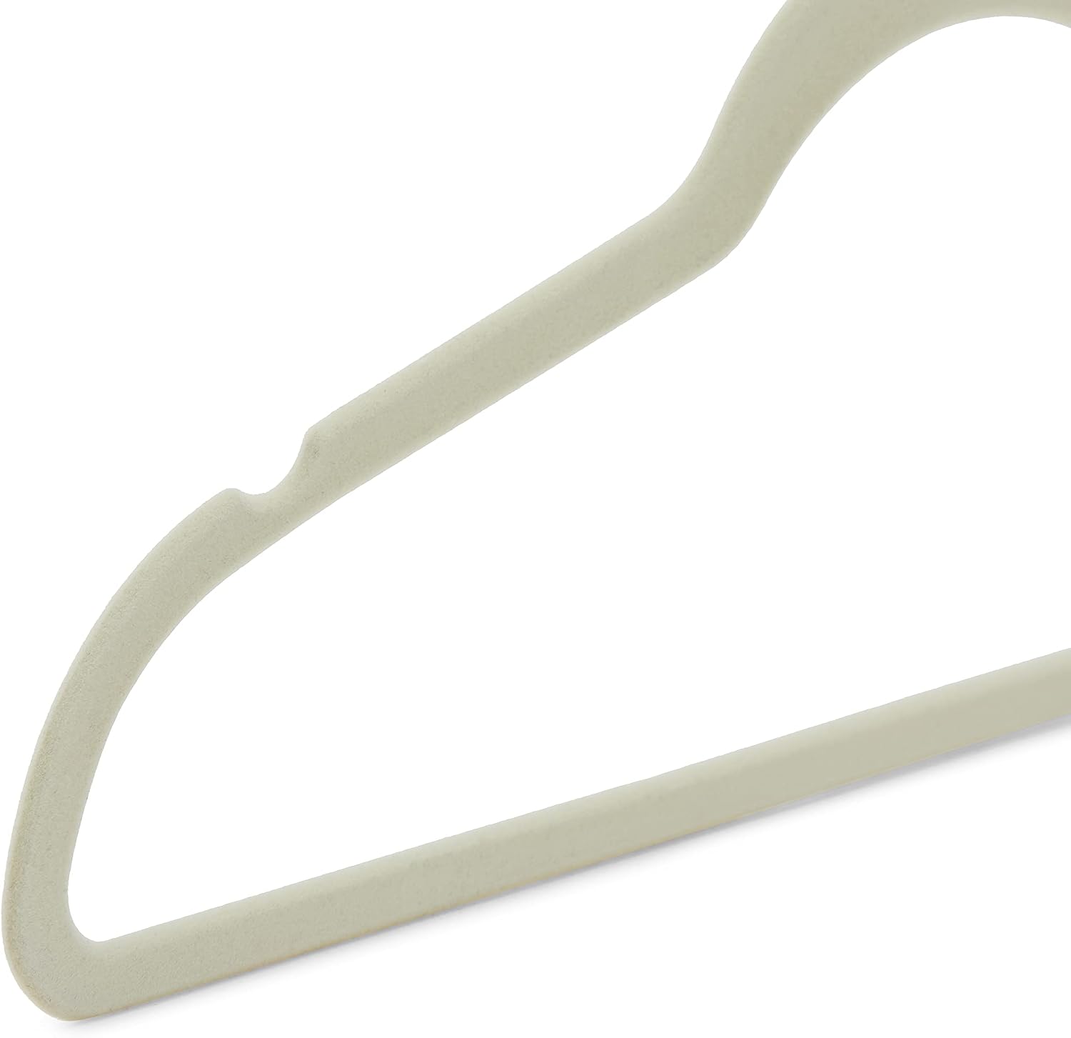 Slim Velvet Non-Slip Space Saving Suit Clothes Hangers with Shoulder Notches for Closet Organization, Ivory/Silver