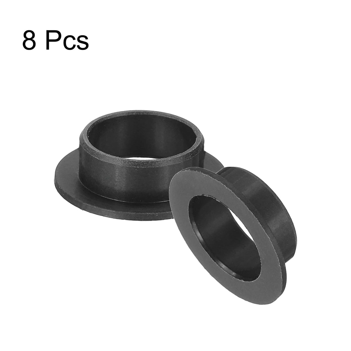 uxcell 8Pcs Flanged Sleeve Bearings,ID12mmxOD14mmxL6mm POM Bushing,Black