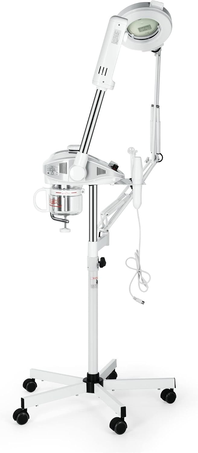Salonsunny 3 in 1 Professional Facial Steamer & Magnifying LED Lamp & High Frequency Esthetician Spa Equipment