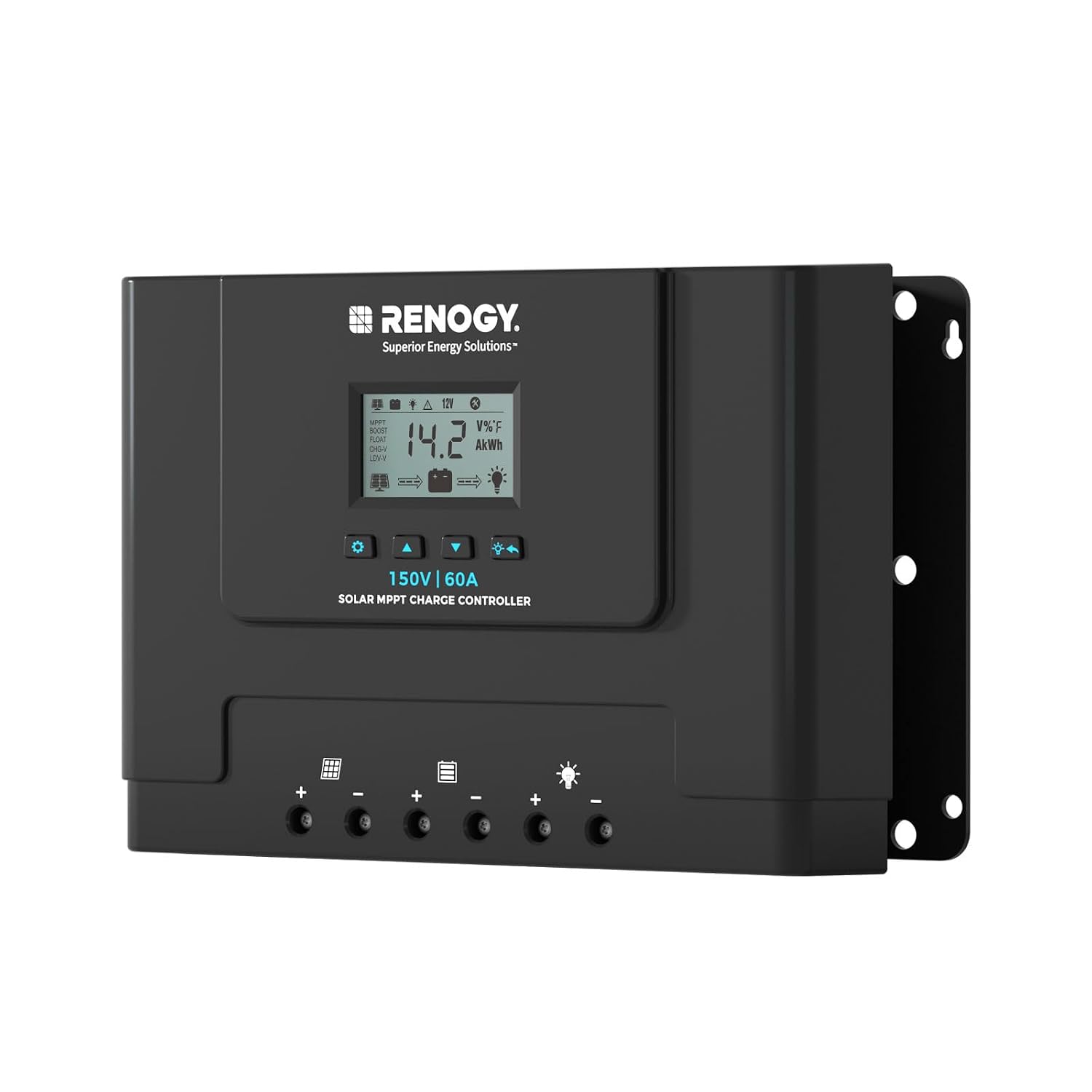 60A MPPT Solar Charge Controller 12V/24V/36V/48V Auto, 150V Maximum Solar Input, for Gel Sealed Flooded and Lithium