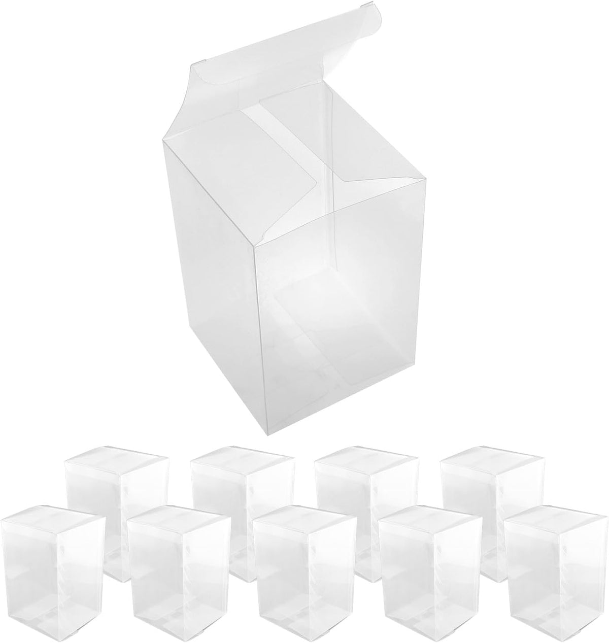 METOOT 10pcs Clear Gift Boxes 4x4x6 Inches Plastic Gift Packaging Boxes, Suitable for Candies, Chocolates and