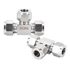 304 Stainless Steel Compression Tee 3/4" OD x 3/4" OD T-fitting 3-way 1pc