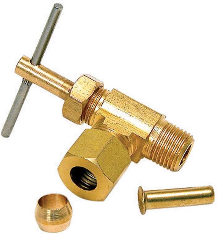 Dial 9440 Angle Needle Valve 1/4" Comp or Plastic x 1/8" MPT with Brass Insert Clamshell