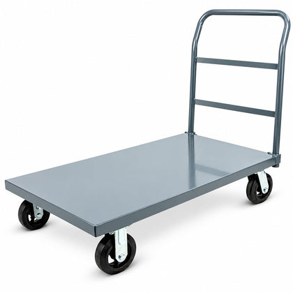 Platform Cart, 2400 Lb Capacity, 48" x 24", 6" Wheels, Grey