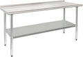 HARDURA Stainless Steel Prep & Work Table 24 x 72 Inches Backsplash