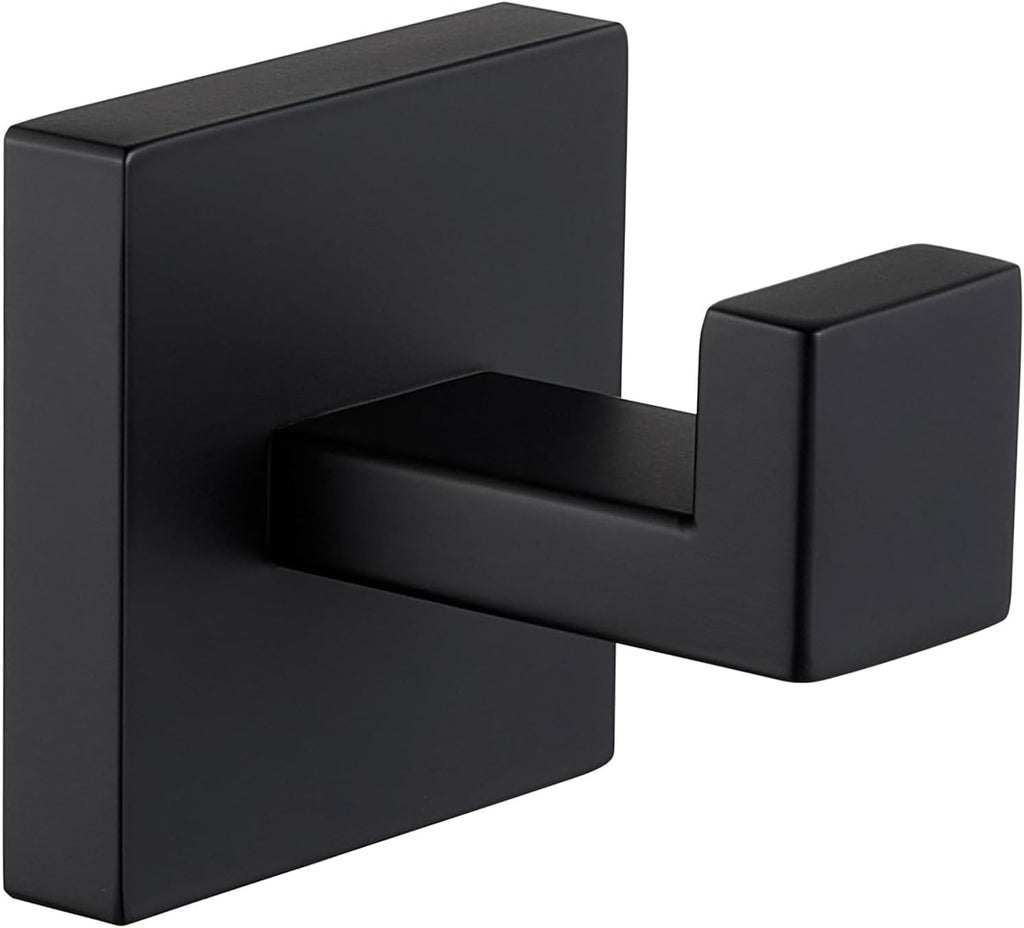 Towel Hook Matte Black, Coat Robe Hook, Bathroom Towel Hanger | SUS304 Stainless Steel, Modern Bathrobe Holder, Ideal