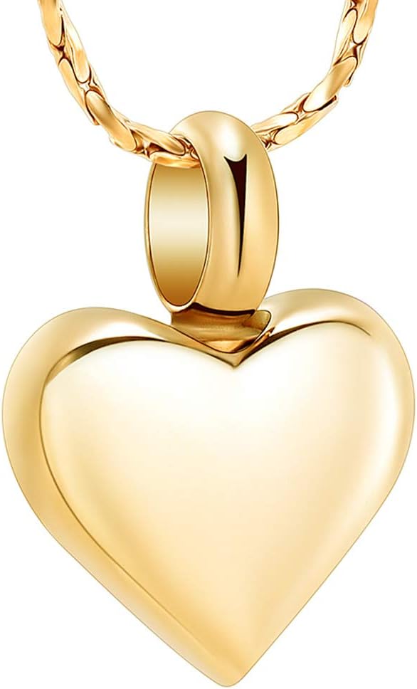 Small Heart Urn Necklace for Ashes Cremation Jewelry for Women Stainless Steel Pendant Memorial Ash Holder Loved Ones
