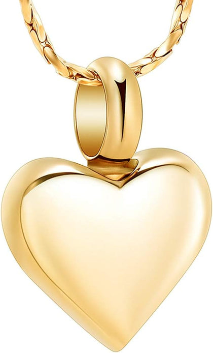 Small Heart Urn Necklace for Ashes Cremation Jewelry for Women Stainless Steel Pendant Memorial Ash Holder Loved Ones