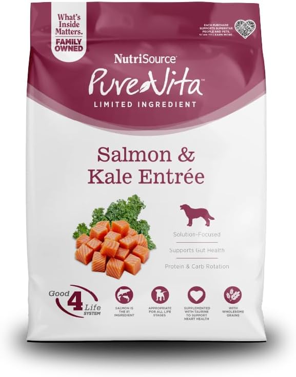 PureVita Limited Ingredient Dog Food, Salmon & Kale, 12lb
