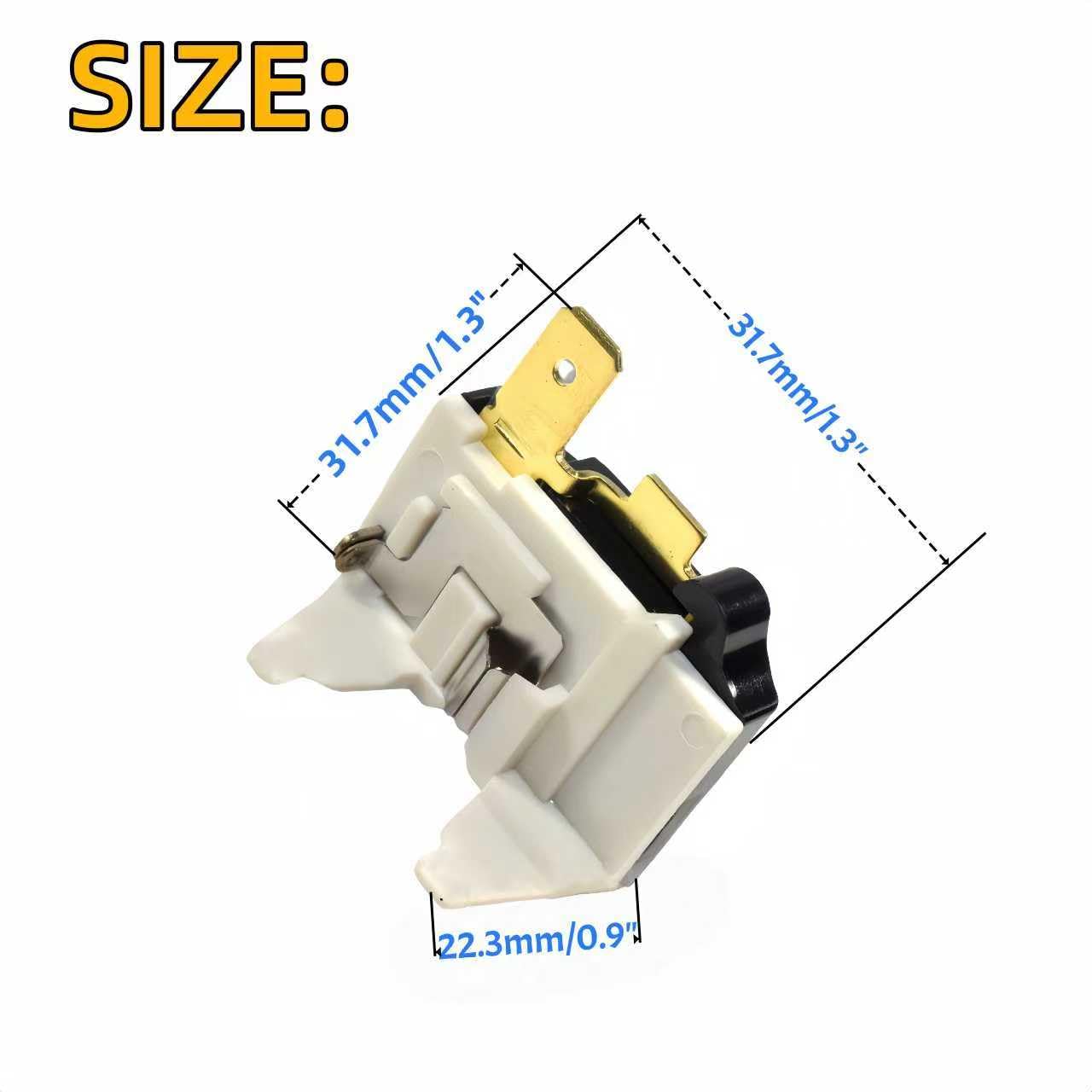 QP-02-4.7 4.7 Ohm 3Pin PTC Starter/Start Relay and 1/2-1/12Hp Overload Kit Compatible with Refrigerator Compressor
