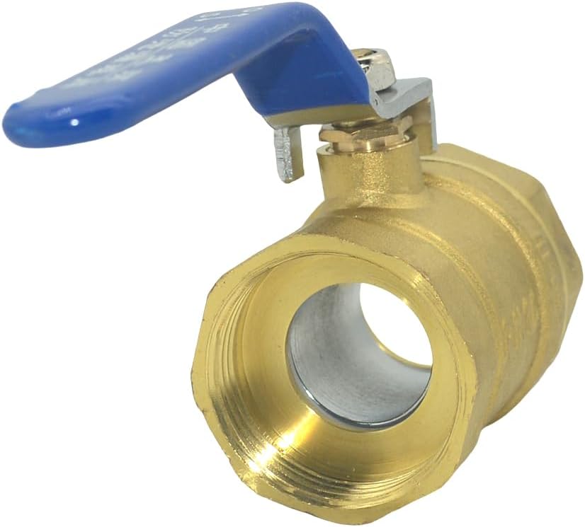 VARMHUS NPT Female Brass Full Port Ball Valve Vinyl Handle WOG1000 (1-1/4'')
