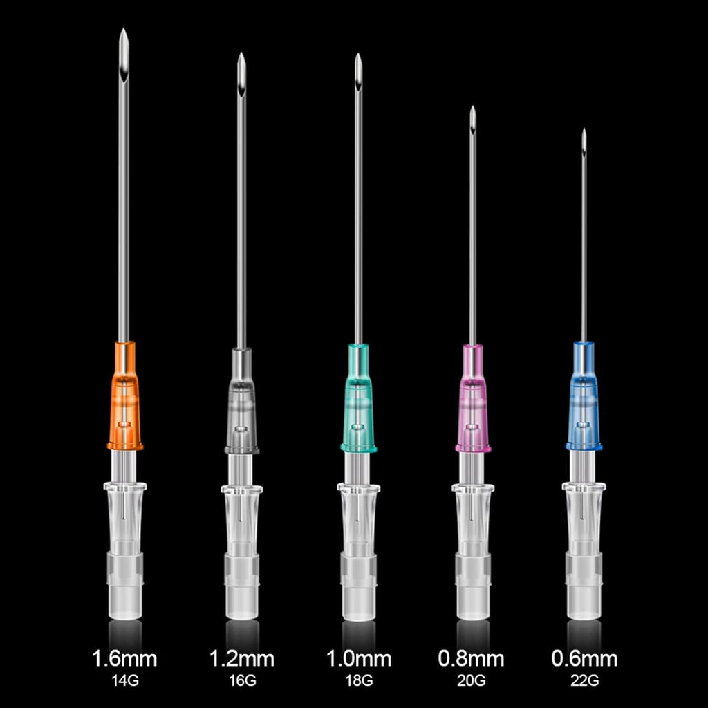 Piercing Kit - 14PCS Includeds 5PCS Mixed 16G Catheter Piercing 2PCS Piercing Clamps 5Pcs Clean Tools 2 Gloves Belly