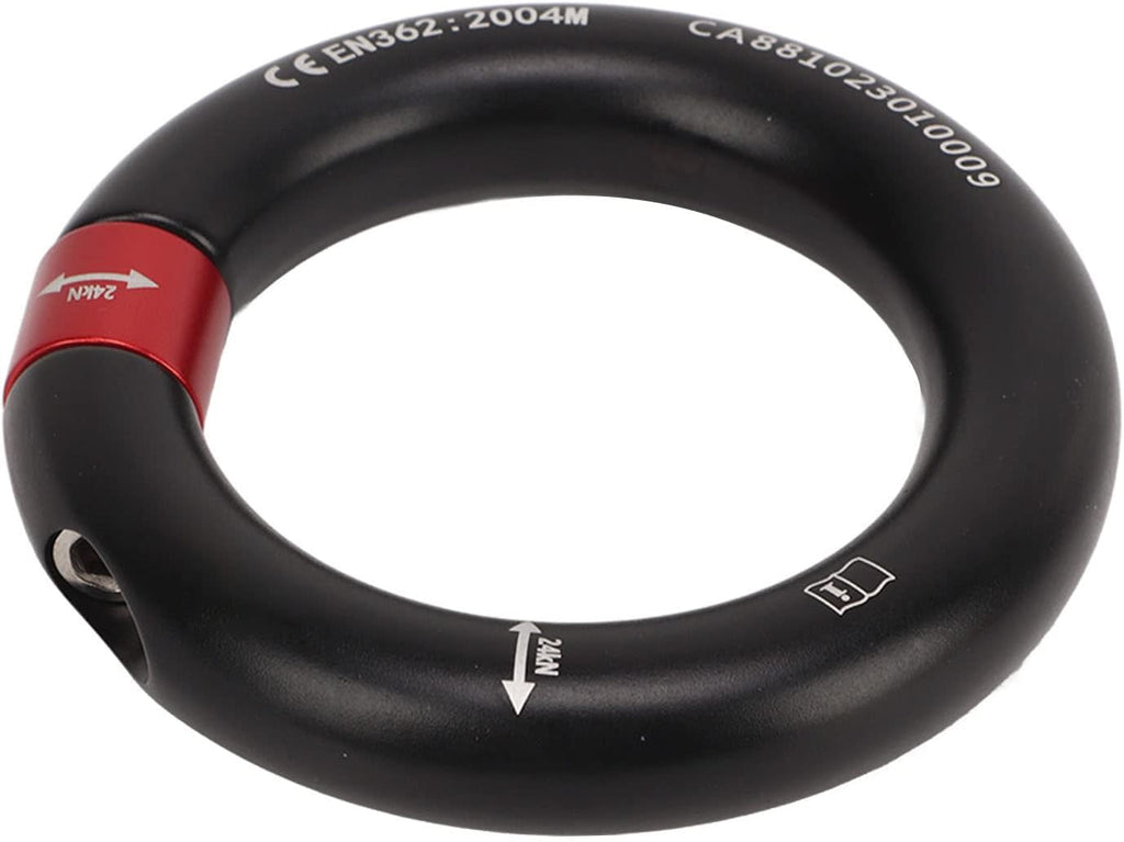 Rappel Ring Connector, Detachable Connector for Rock Climbing, Arborist, Hammock Connection Point, 12mm Opening (Black)
