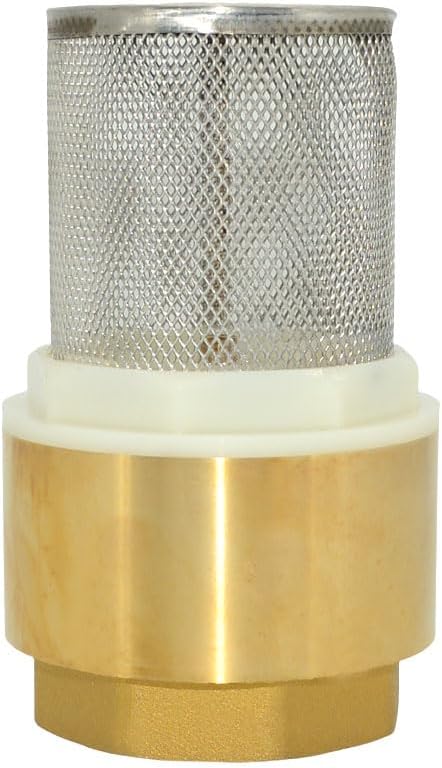 VARMHUS Brass Foot Valve with Filter, Check Valve for Water Pump, NPT Thread, Prevents Backflow (2inch)