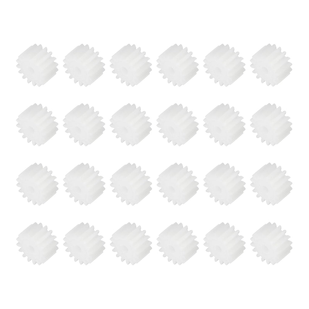 MECCANIXITY 24Pcs Module 0.5 Plastic Gears 16 Teeth 1.75mm ID 5mm White