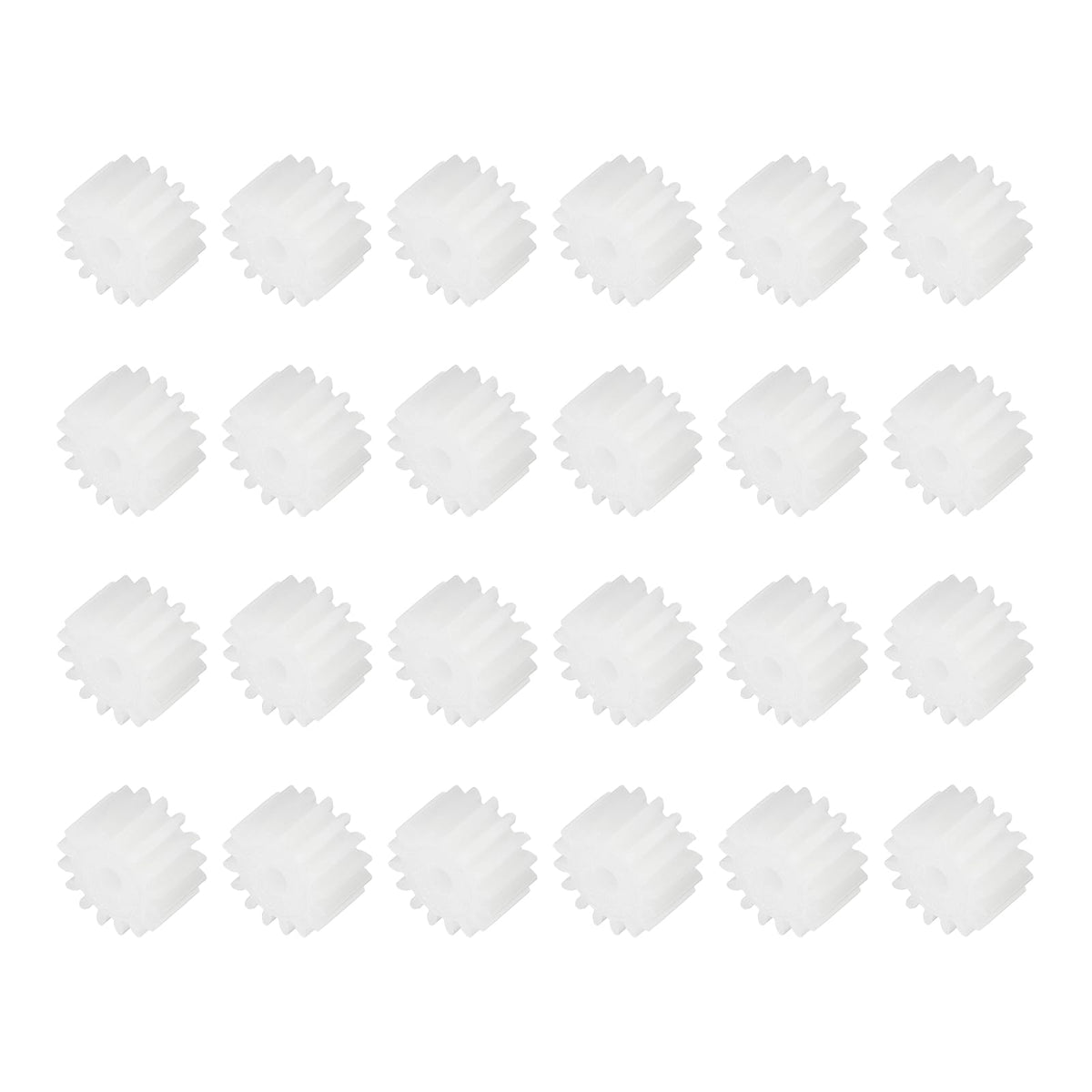 MECCANIXITY 24Pcs Module 0.5 Plastic Gears 16 Teeth 1.75mm ID 5mm White