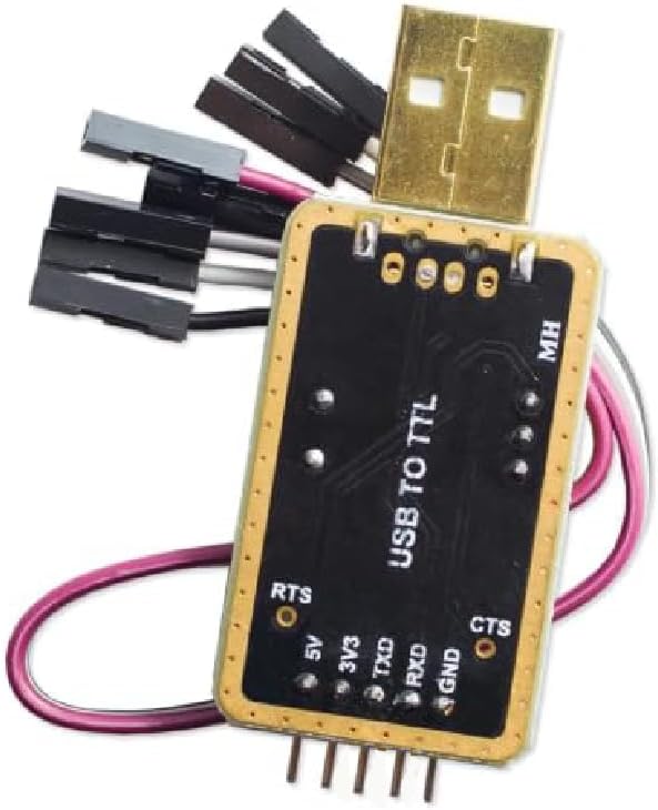2-Pack USB to TTL Serial Adapter with 1m Cable & 10 Test Clips, CH340G USB to UART Converter Module for Microcontroller Programming, Development Board & Router Flashing
