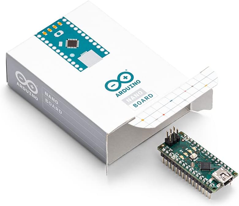 Arduino Nano [A000005] - Compact ATmega328P Microcontroller with 22 Digital I/O Pins, 8 Analog Inputs, USB Connectivity, and Arduino IDE Compatibility for Prototyping and DIY Projects