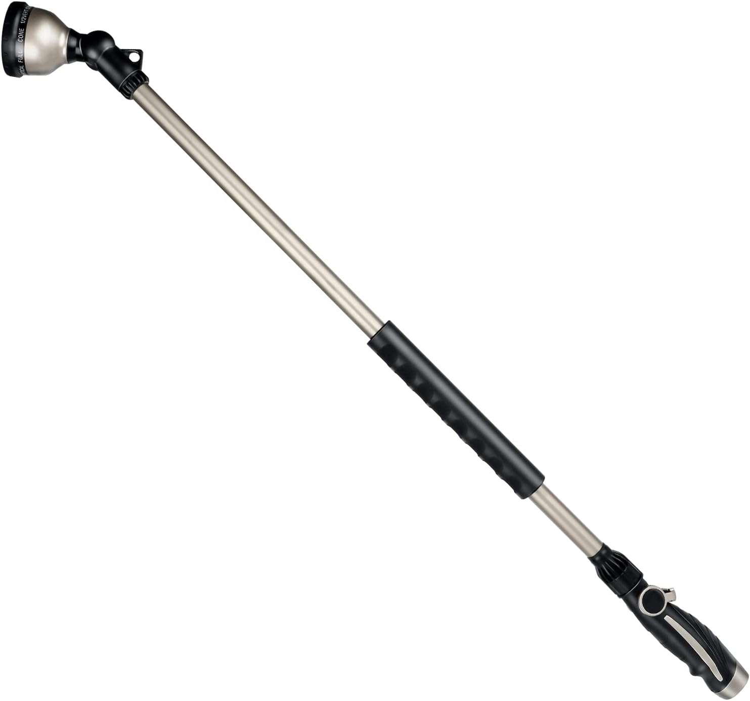 36” Long Watering Wand, Metal Garden Hose Wand with 180° Swivel Head and 10 Spray Patterns, 3ft Heavy Duty Hose