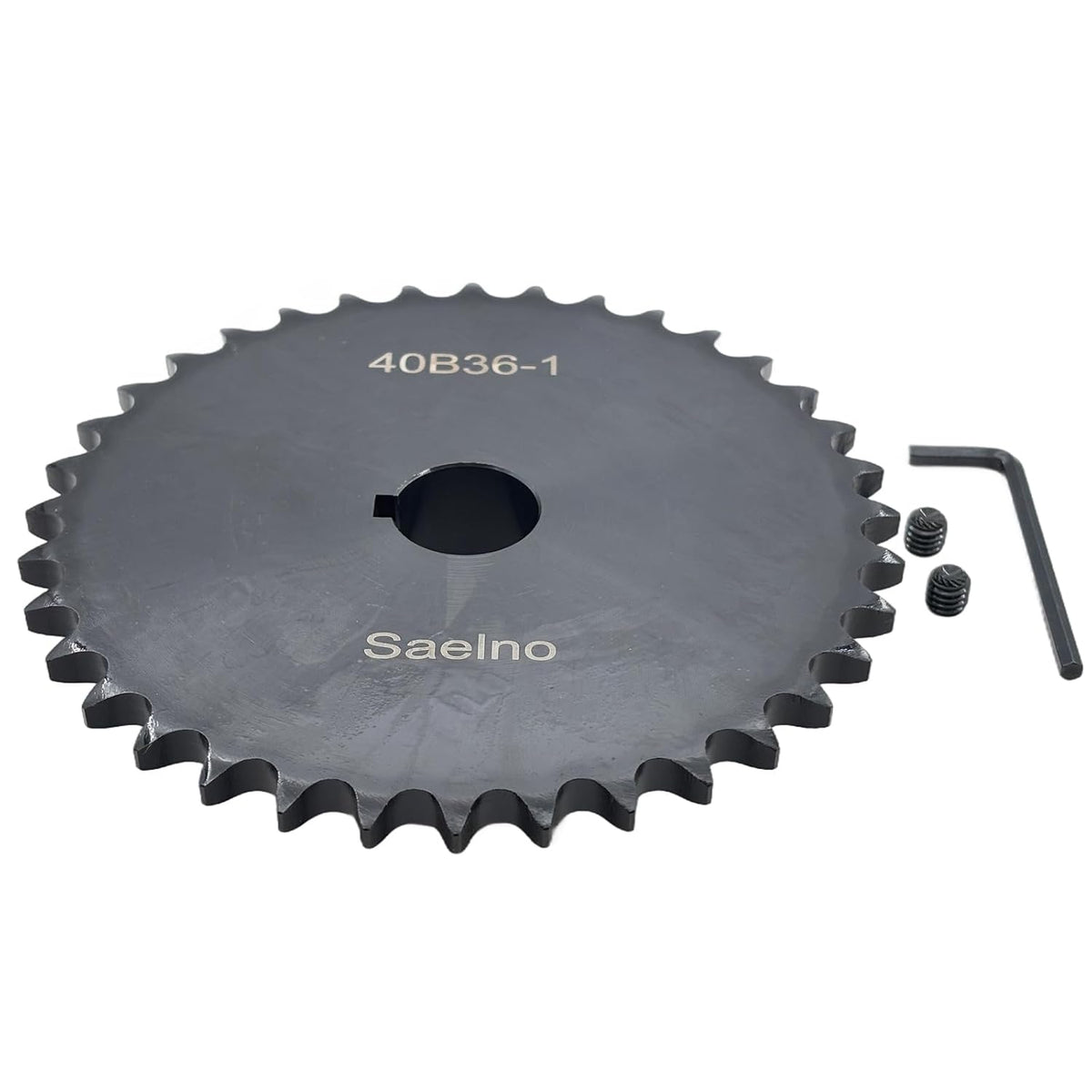 #40 Roller Chain Sprocket Type B 1 inch Bore 36 Tooth, Hardened Antirust 1045 Steel Drive Sprockets 40B36-1