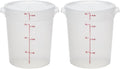 Food Storage Containers with Lids (BPA-Free) - 4 Quart - Food Grade Buckets with Lids (2 Pack) - For Dough Proofing