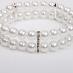 2 Rows Pearls Pet Dog Necklace Collar Bling Accessories Charm Pet Puppy Jewelry Puppy Chihuahua Yorkie Handmade