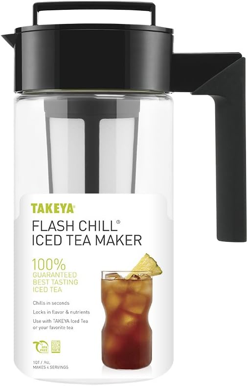 Flash Chill Iced Tea Maker - Versatile Tea Brewer for Loose/Bagged Tea - Patented Flash Chill Tech Hot/Cold Use