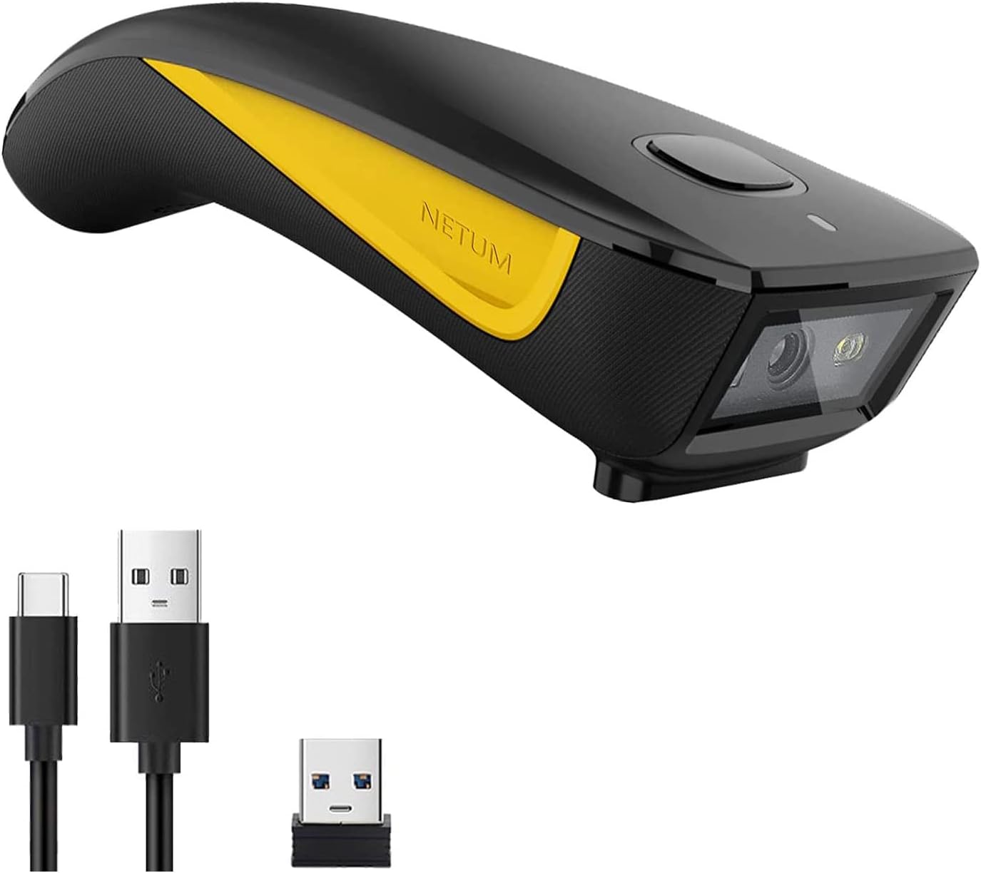 Mini Barcode Scanner Bluetooth Compatible, Portable Bar Code Reader | 1D/2D QR Bar Code Scanner, 2.4G Cordless Image