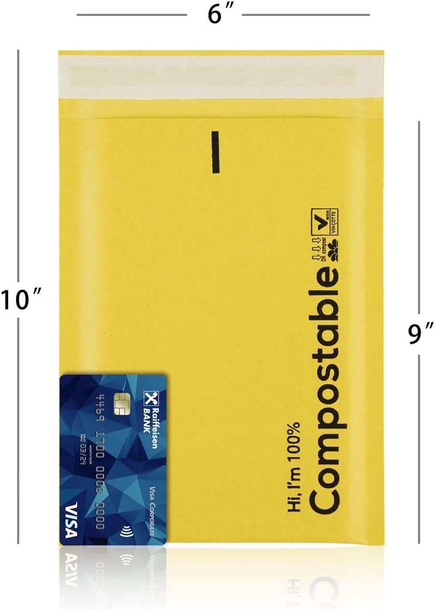 6x10 100% Biodegradable Bubble Mailers
