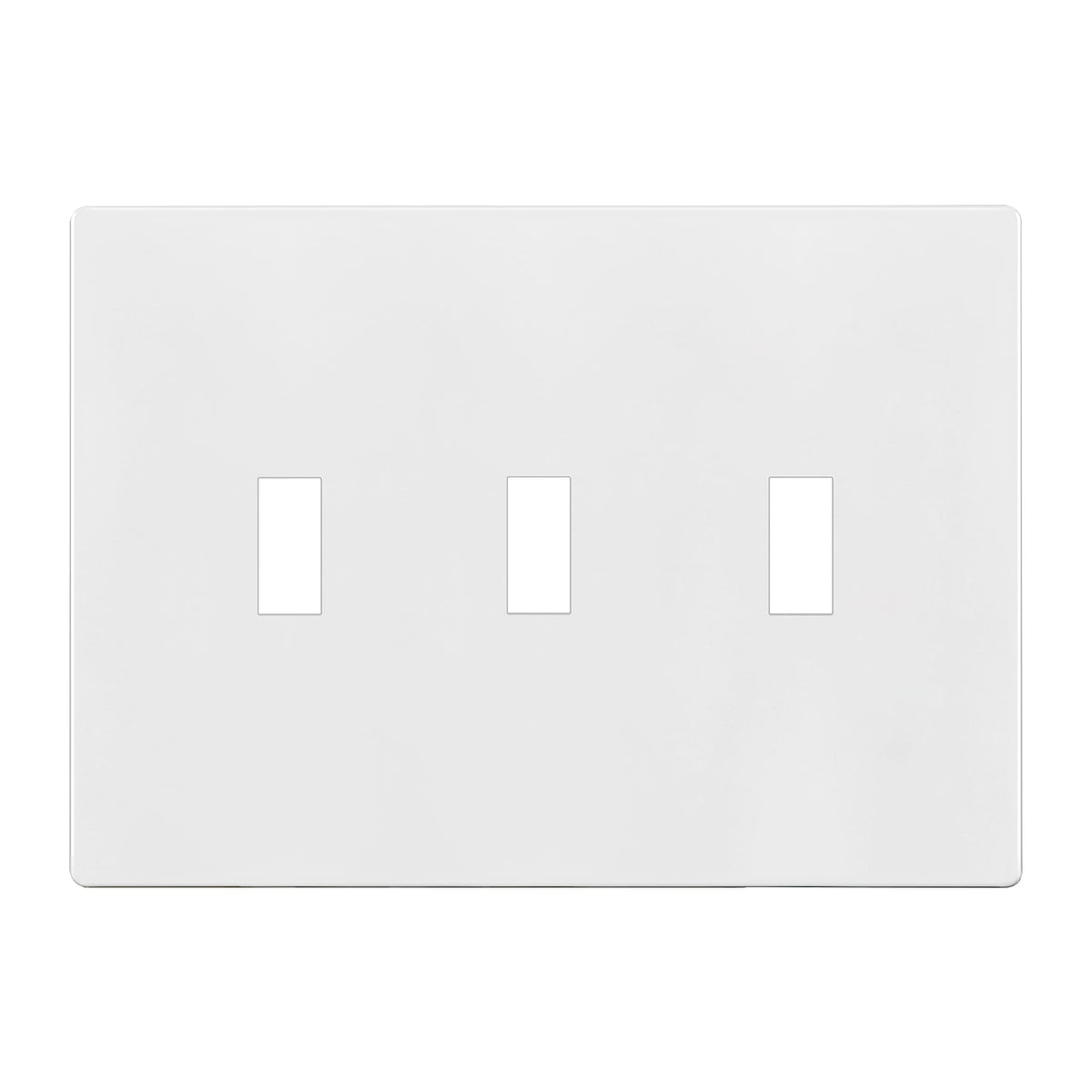ENERLITES Screwless Triple Toggle Light Switch Wall Plate Cover, White