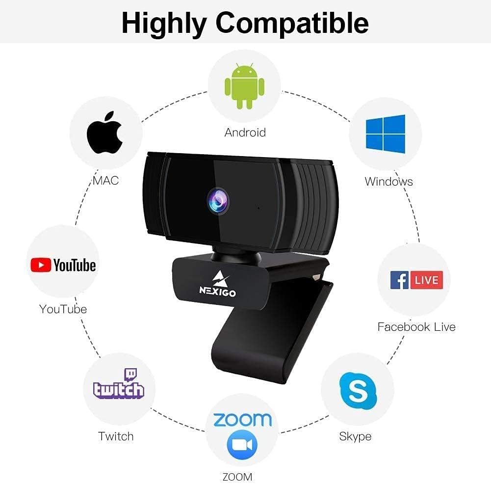 N930AF Webcam with Microphone for Desktop, Autofocus, Webcam for Laptop, Computer Camera, 1080p HD USB Web Camera