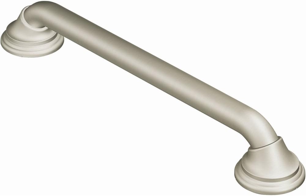 Brushed Nickel Bathroom Safety Ultima 18-Inch Designer Bathroom Grab Bar with Curl Grip for Elderly or Handicapped