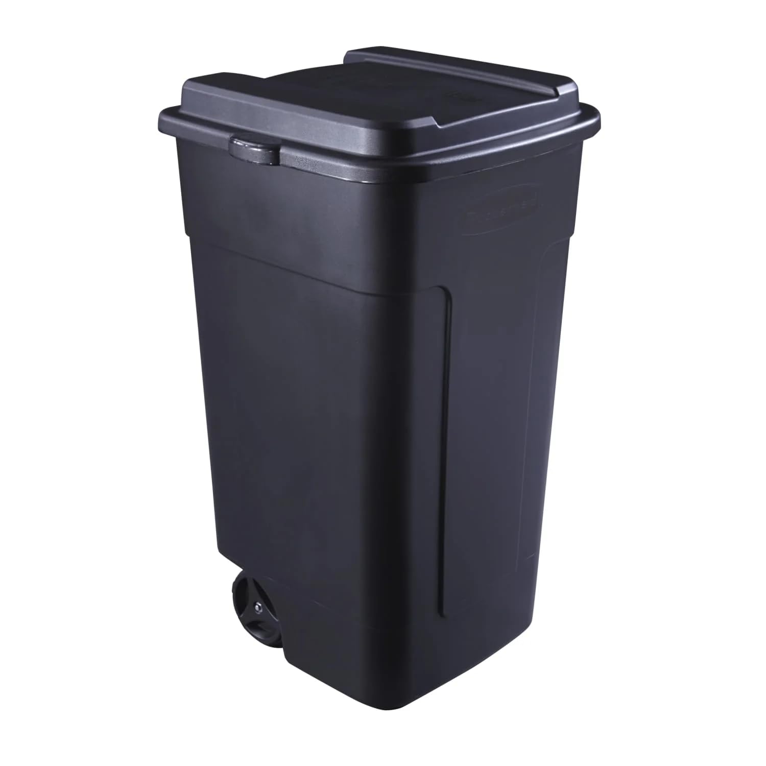 50 Gallon Wheeled Trash Can, Heavy Duty Plastic Garage Garbage Bin with Lid | Shatterproof Snap-fit lid locks Trash