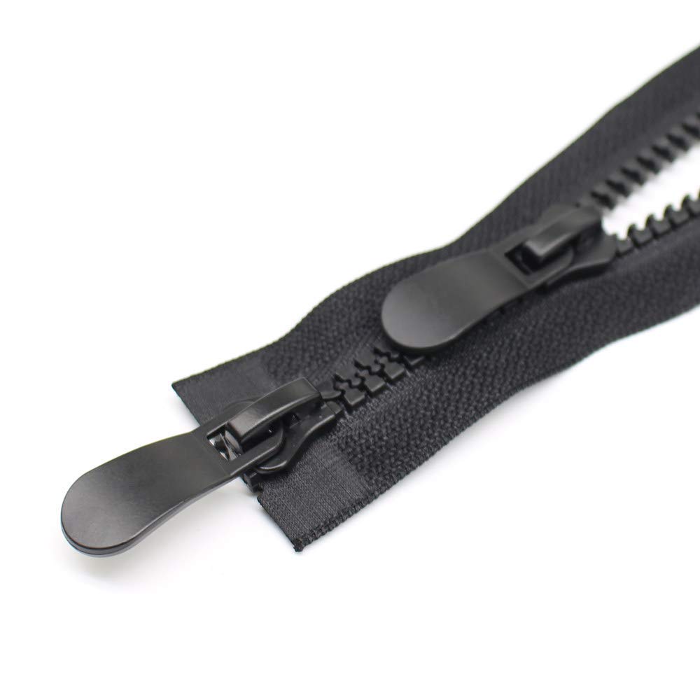 #8 24 Inch Large Two Way Separating Jacket Zipper for Sewing Black