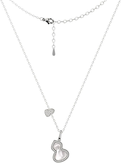 18K Gold Plated Sterling Silver Gourd Pendant Necklace for Women,Dainty Pendant Charm Necklace Adjustable Chain