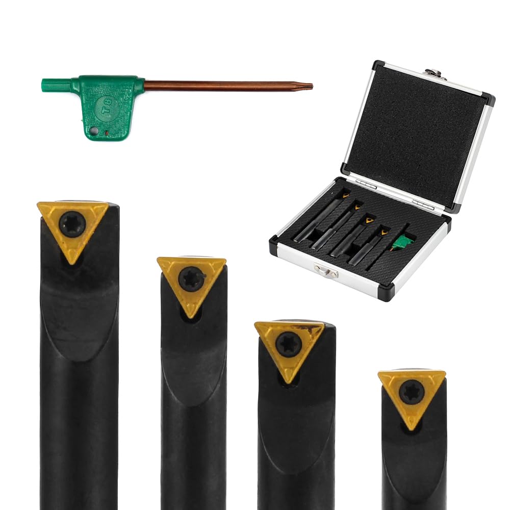 4 Pcs 1/2" Round Shank Indexable Boring Bar Set